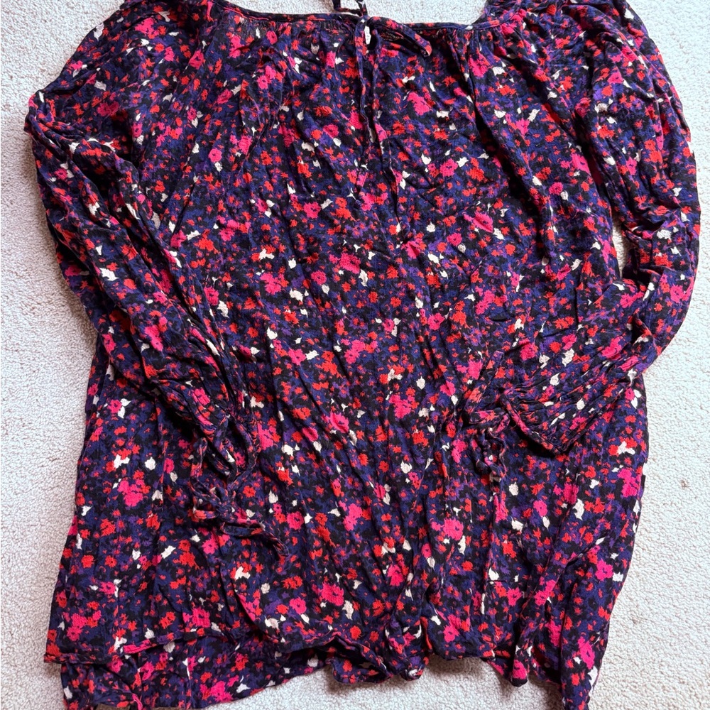 Betsey Johnson Pink and Red Floral Tunic